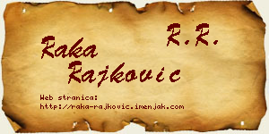 Raka Rajković vizit kartica